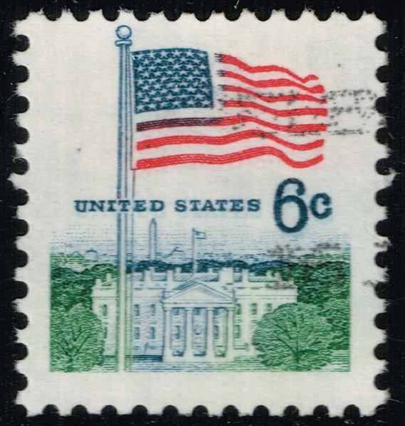US #1338 Flag and White House; Used