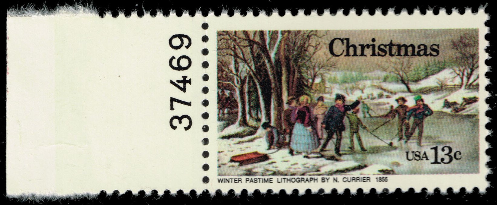 US #1702 "Winter Pastime" by Currier P# Single; MNH