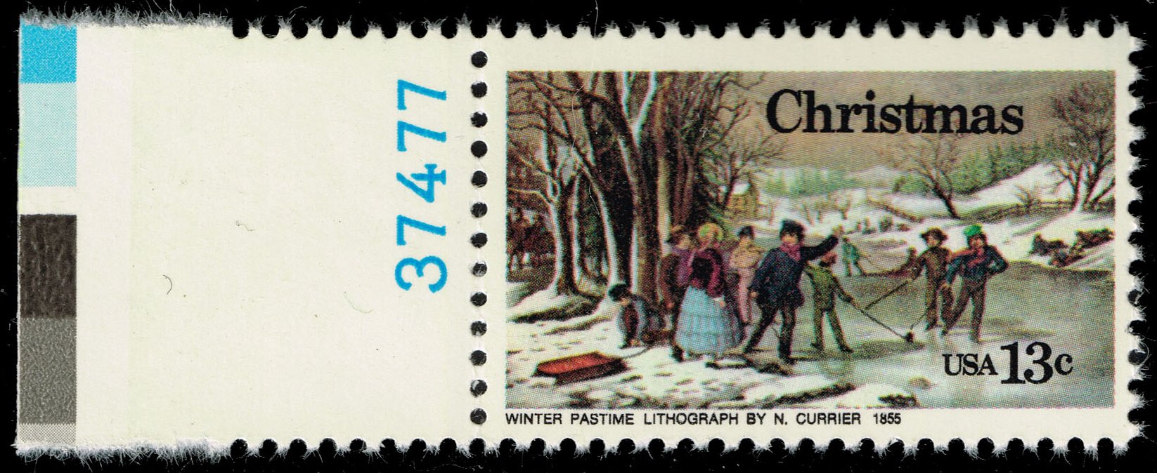US #1702 "Winter Pastime" by Currier P# Single; MNH