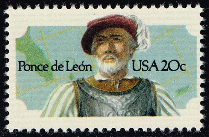 US #2024 Ponce de Leon & Map of Caribbean; MNH