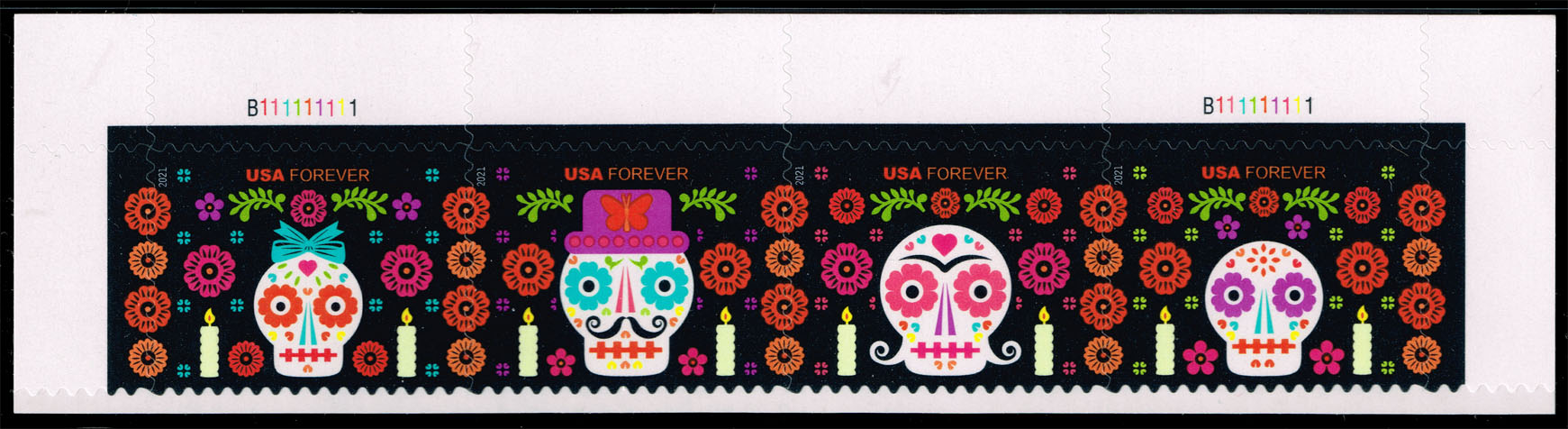 US #5643b Day of the Dead Festival Strip of 4; MNH
