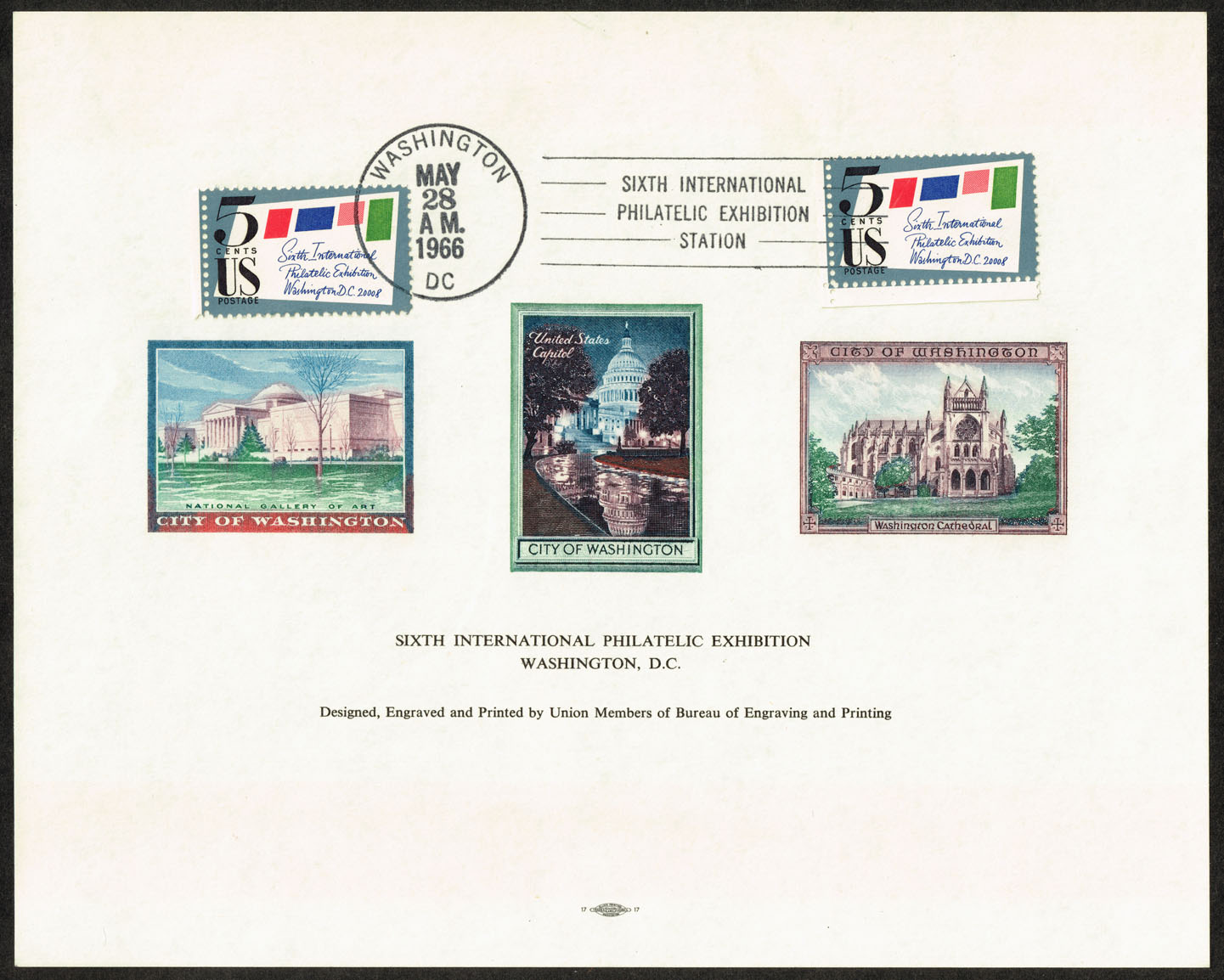 US #SC3 SIPEX 6th Int. Philatelic Exhibition Souvenir Card