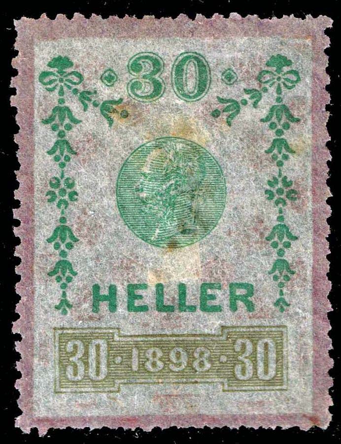 Austria 1898 series 30h Franz Joseph Revenue; Unused