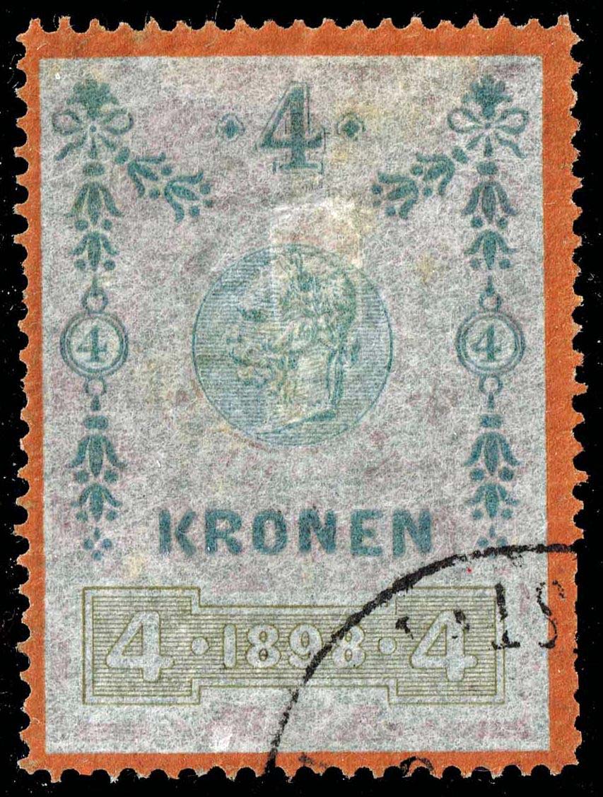 Austria 1898 series 4k Franz Joseph Revenue; Used