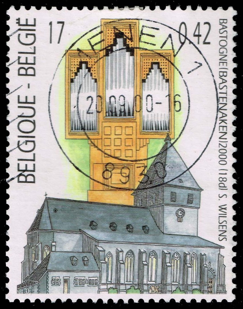 Belgium #1825 St. Peter's Church in Bastogne; Used
