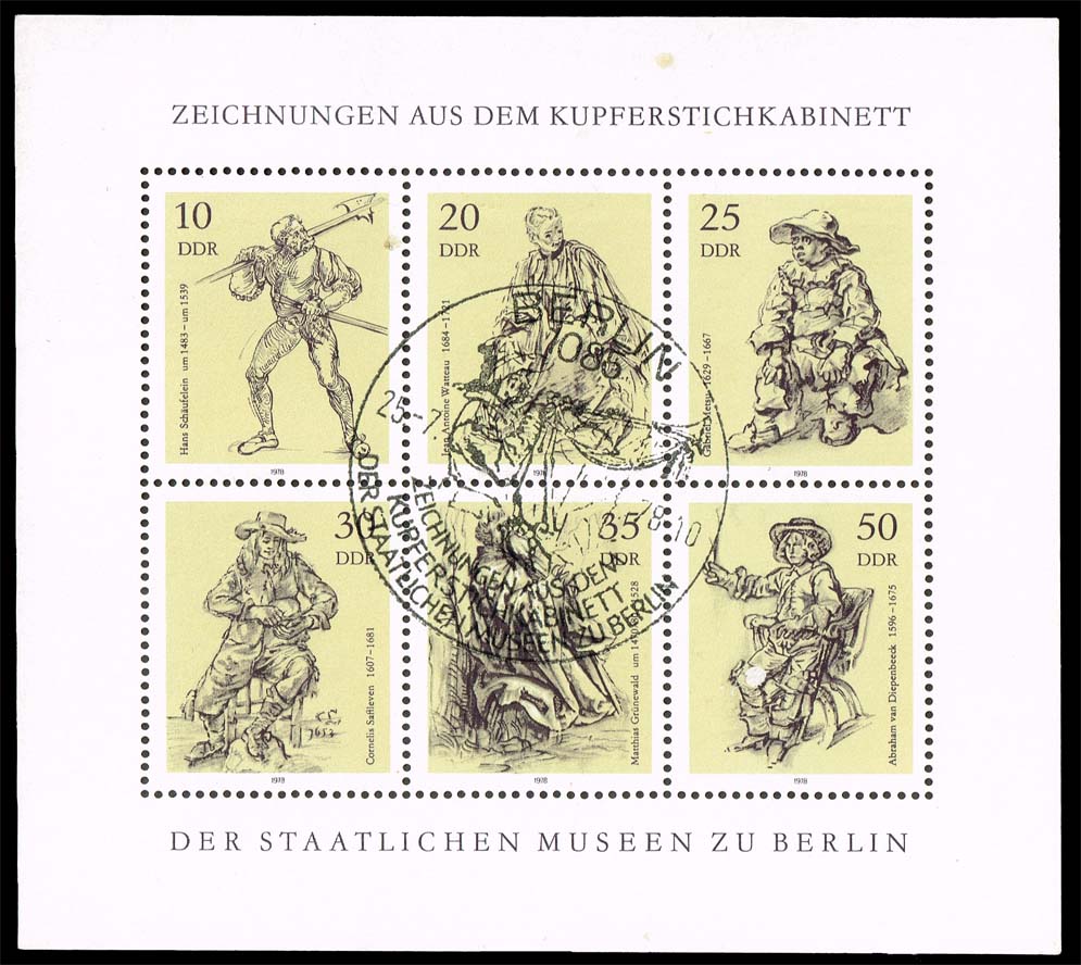 Germany DDR #1940a Miniature Sheet of 6; CTO