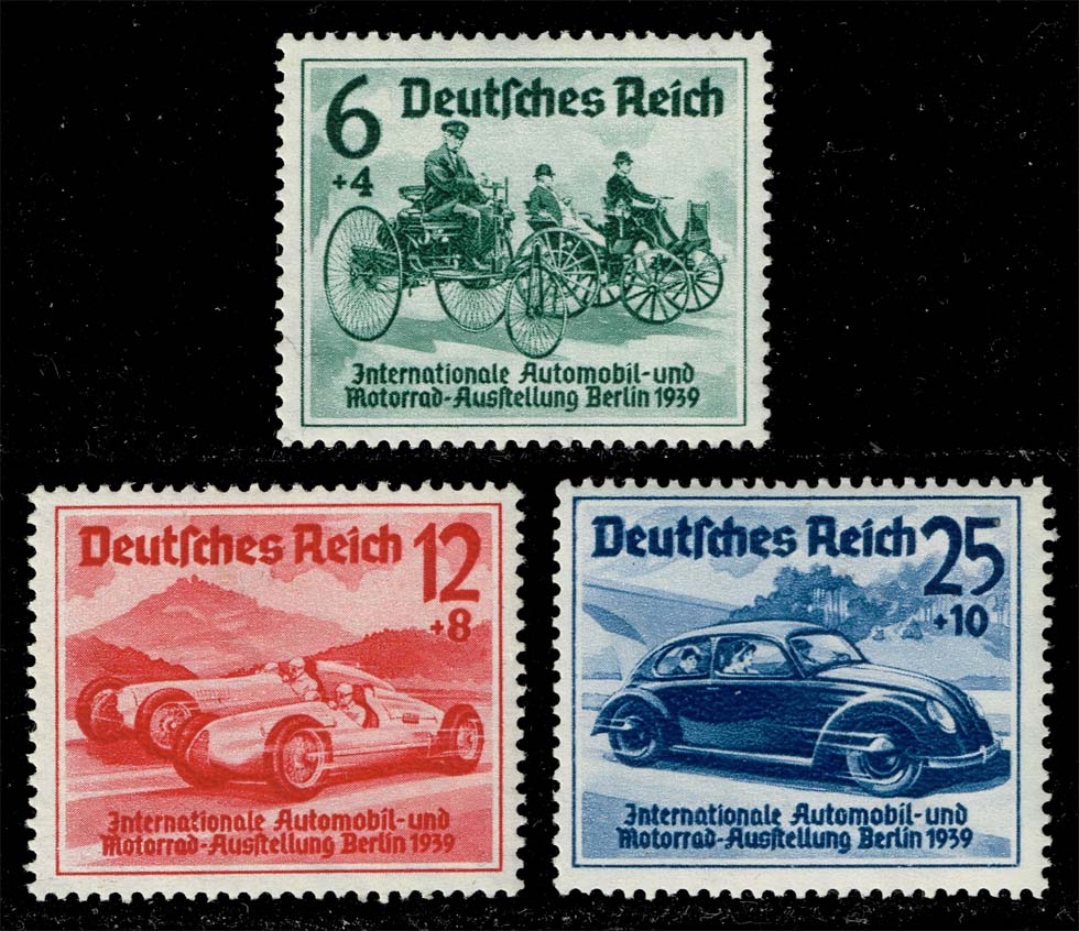 Germany #B134-B136 Automobiles Set of 3; Unused