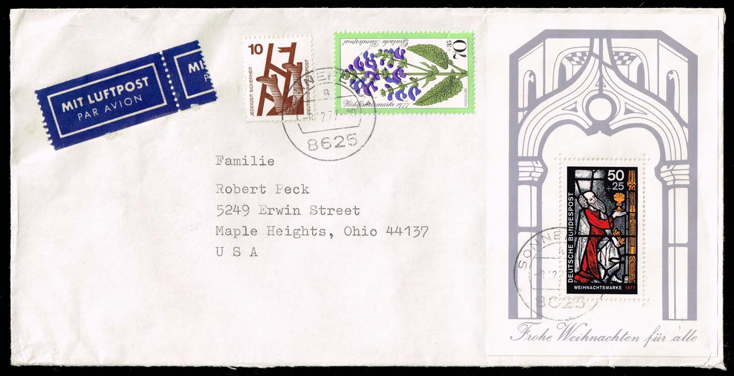 Germany Cover franked with #1075; B545; B546