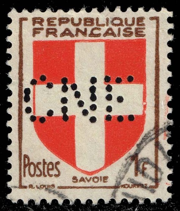 France #618 Arms of Savoy; Used Perfin