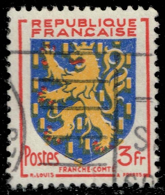 France #663 Arms of Franche-Comte; Used