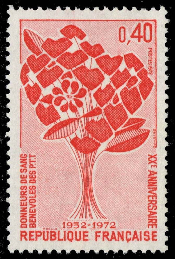 France #1342 Bouquet of Hearts; MNH