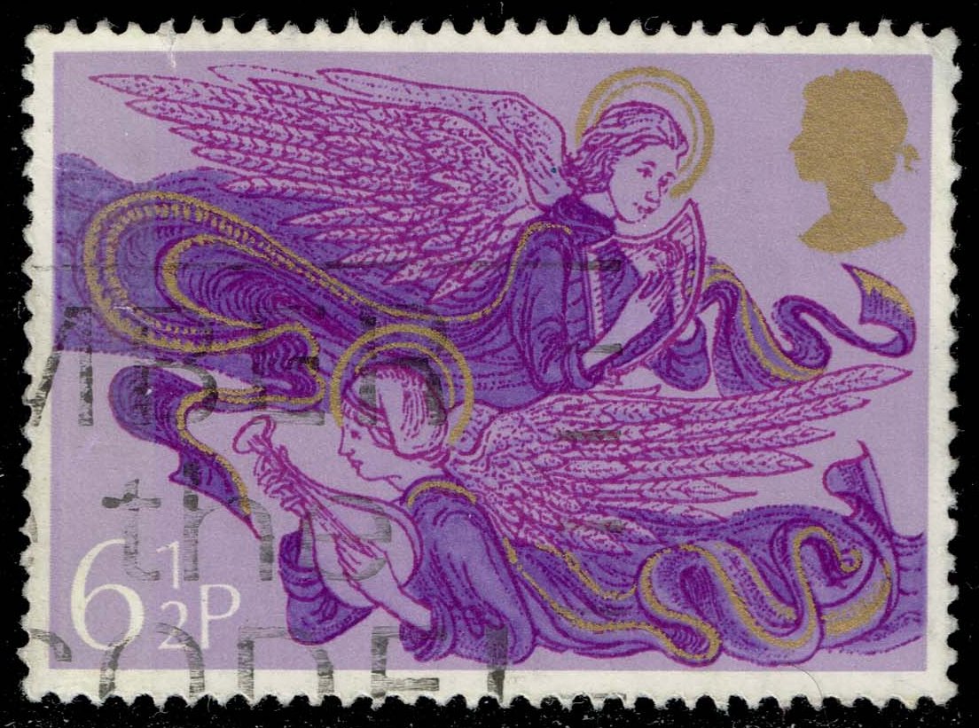 Great Britain #758 Angels with Lute and Harp; Used