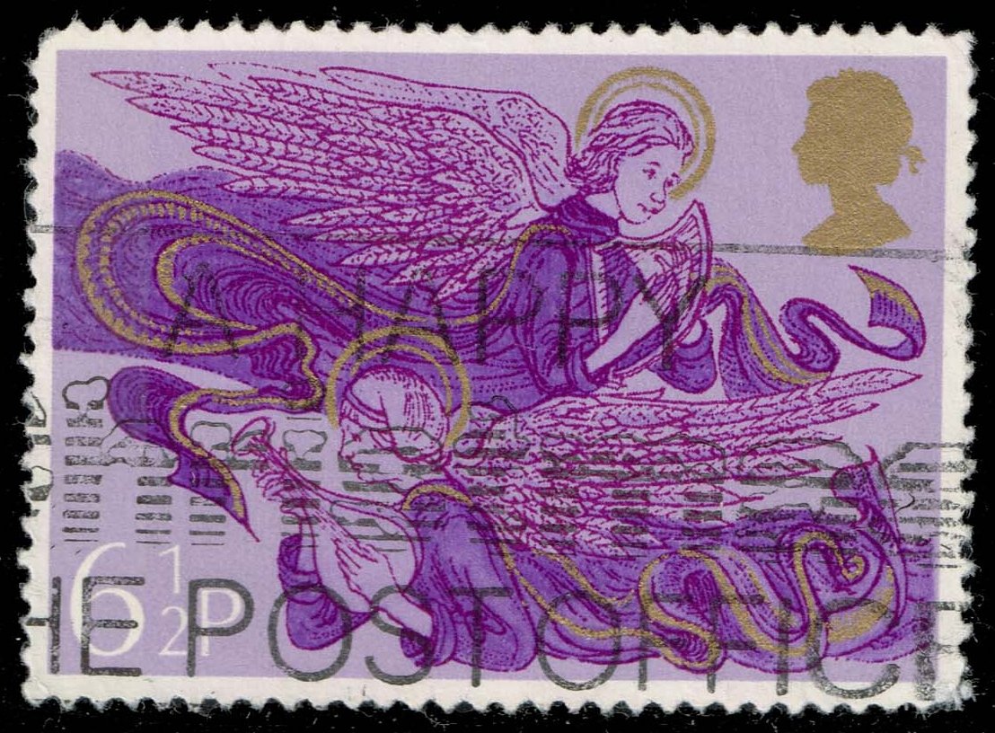 Great Britain #758 Angels with Lute and Harp; Used