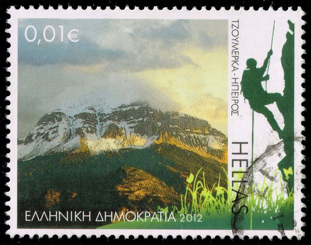 Greece #2538 Tzoumerka Mountains and Rock Climber; Used