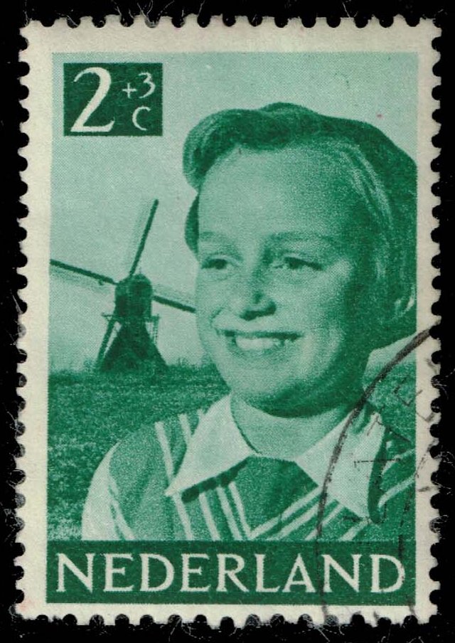 Netherlands #B229 Girl and Windmill; Used