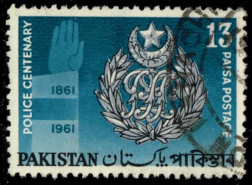 Pakistan #155 Police Crest and Policeman's Hand;Used