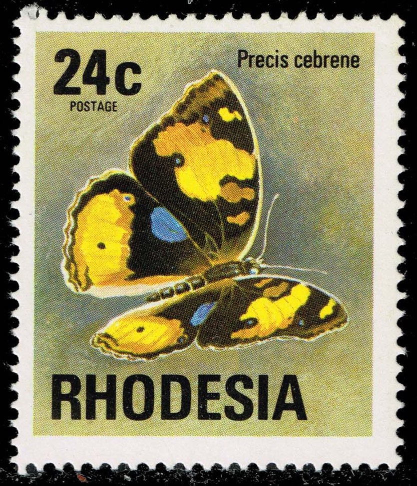 Rhodesia #343 Yellow Pansy Butterfly; MNH