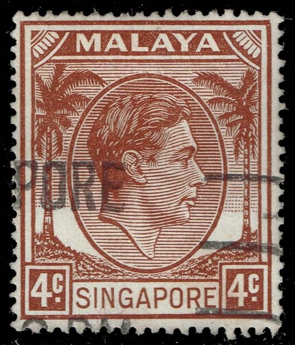 Singapore #4a King George VI; Used