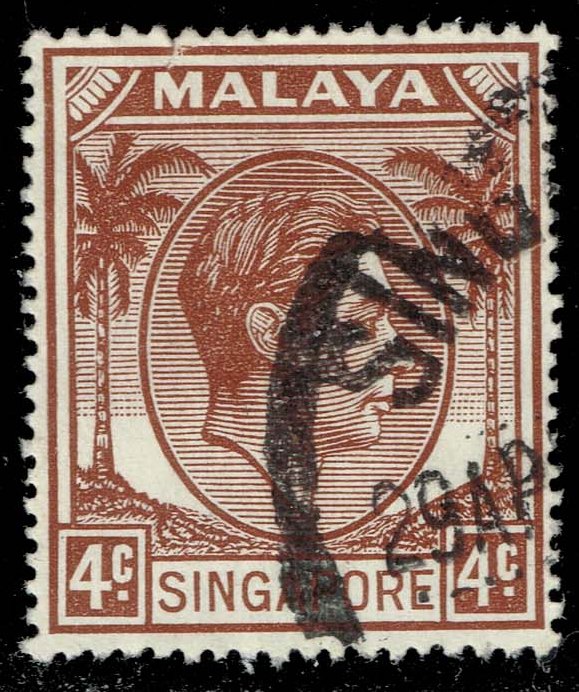 Singapore #4a King George VI; Used