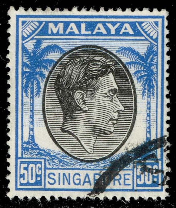 Singapore #17a King George VI; Used