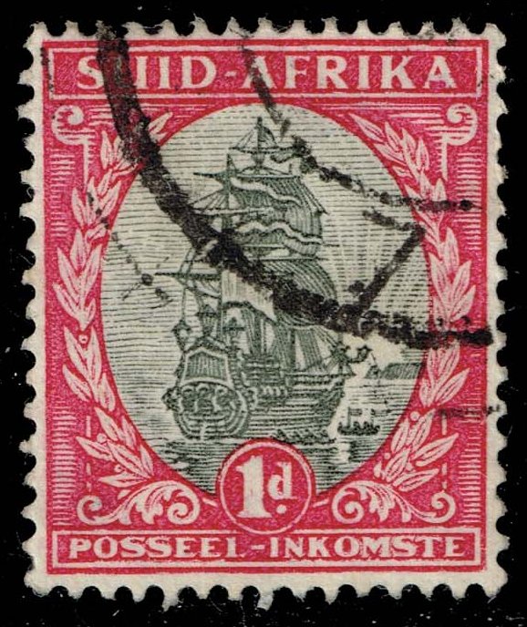 South Africa #48b Jan van Riebeeck's Ship - Afrikaans; Used