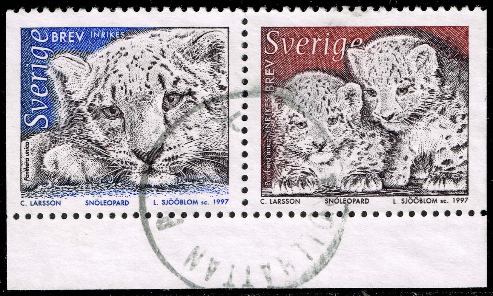 Sweden #2221-2222 Panther Setenant Pair; Used - Click Image to Close
