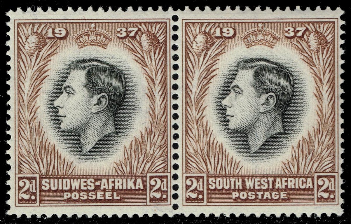 South West Africa #128 King George VI Pair; MNH