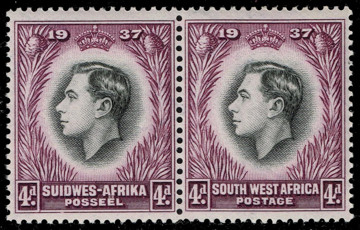 South West Africa #130 King George VI Pair; MNH
