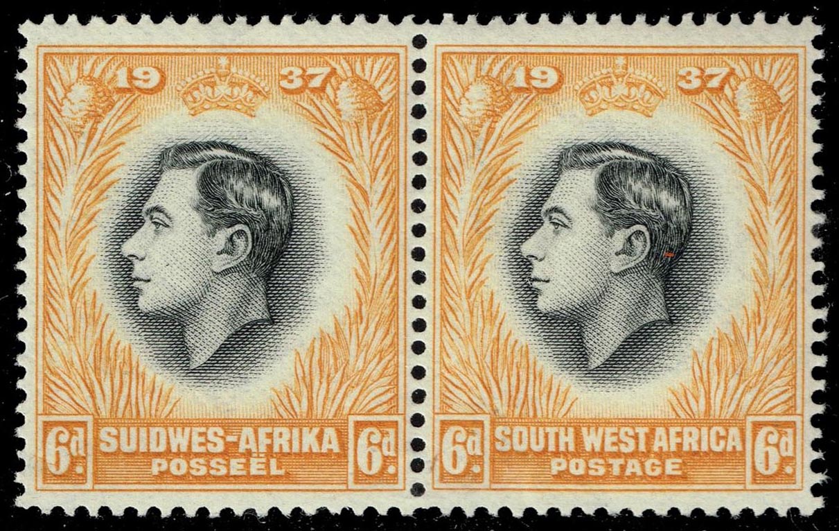 South West Africa #131 King George VI Pair; MNH