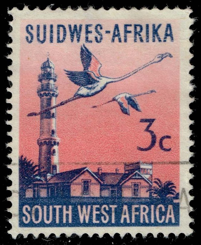 South West Africa #271 Lighthouse and Flamingoes; Used