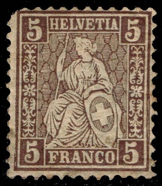 Switzerland #43 Helvetia; Unused