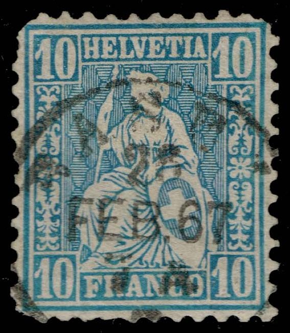 Switzerland #44 Helvetia; Used