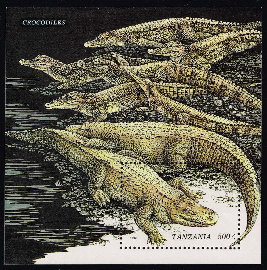 Tanzania #1470 Crocodiles Souvenir Sheet; MNH