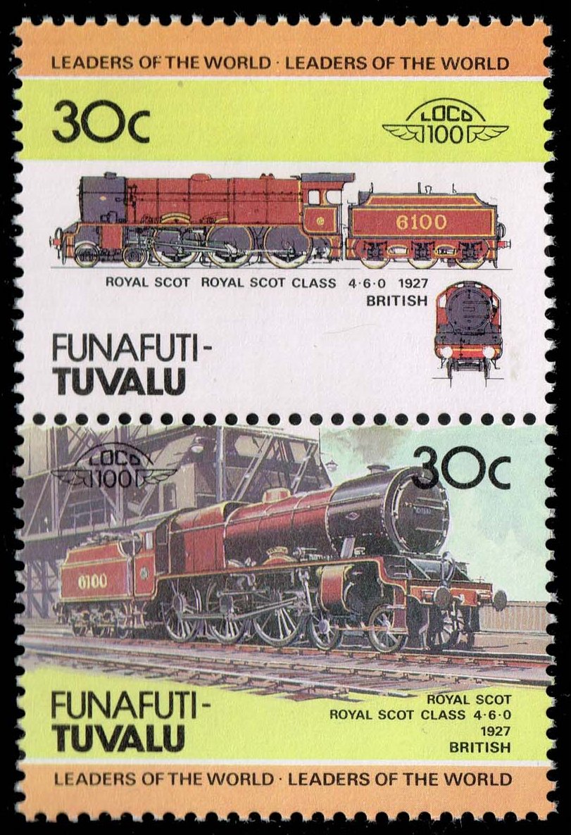 Tuvalu-Funafuti #9 Royal Scot Class 4-6-0 Locomotive; MNH