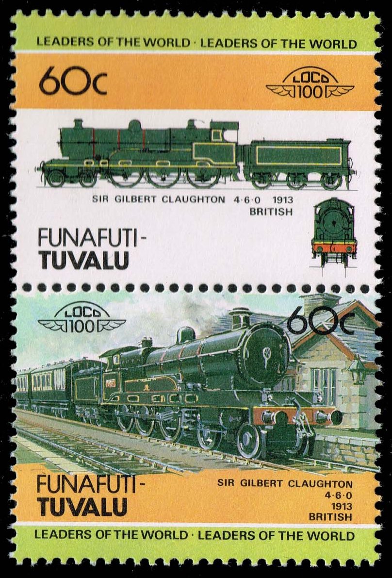 Tuvalu-Funafuti #19 Sir Gilbert Claughton Locomotive; MNH