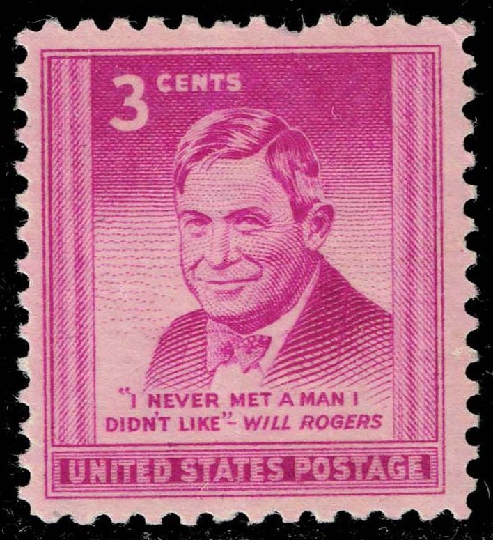 US #975 Will Rogers; MNH