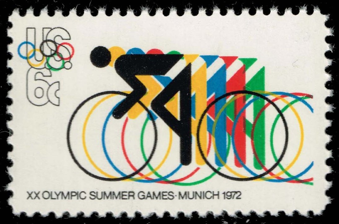 US #1460 Bicycling and Olympic Rings; MNH