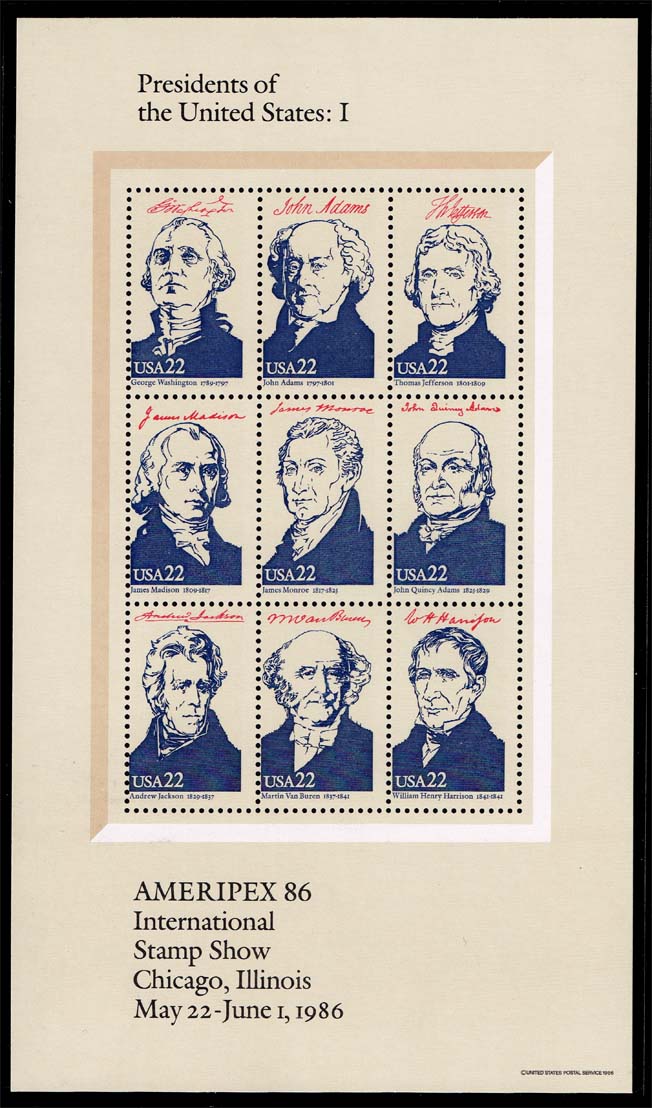 US #2216-2219 Presidential Miniature Sheets Set of 4; MNH