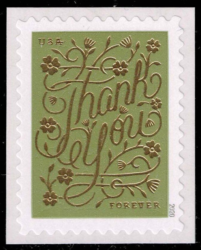 US #5520 Thank You - Olive; MNH
