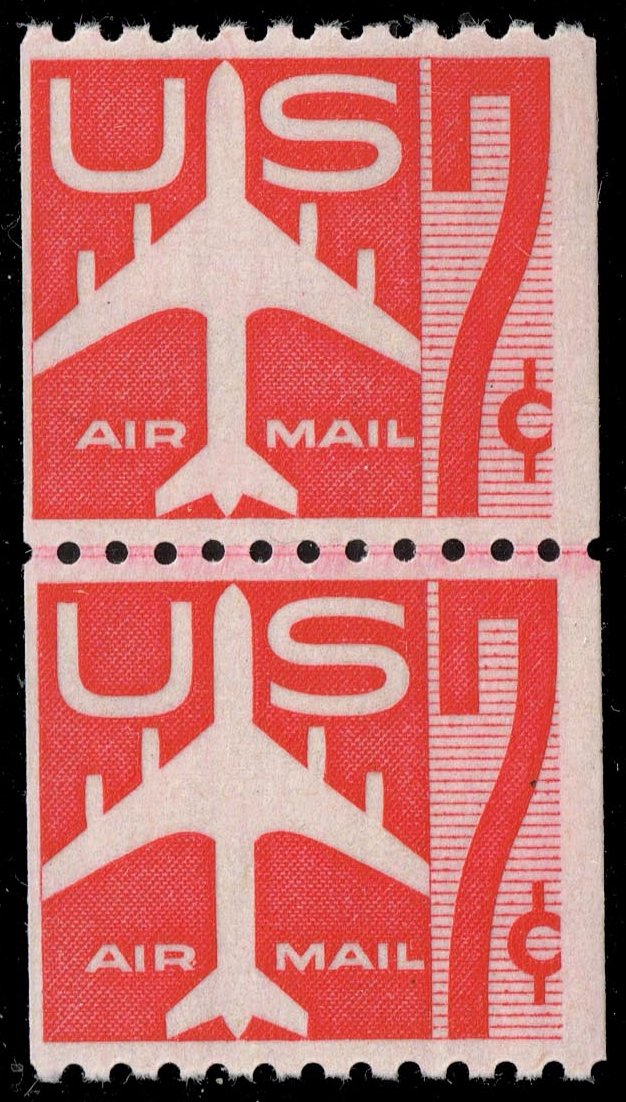 US #C61 Jet Airliner Joint Line Pair; Unused