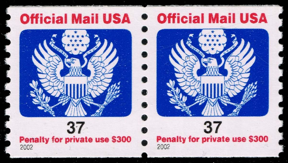 US #O159 Great Seal of the US Coil Pair; MNH
