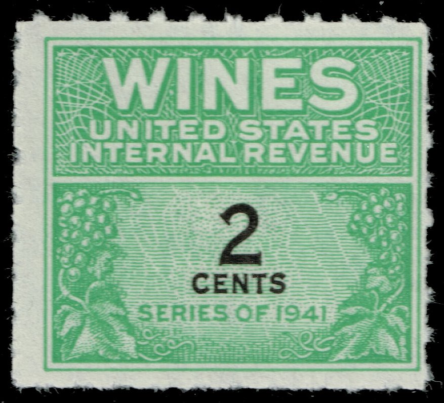 US #RE112 Wine Stamp; Unused NGAI