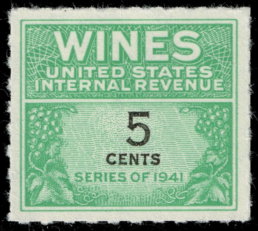 US #RE117 Wine Stamp; Unused NGAI