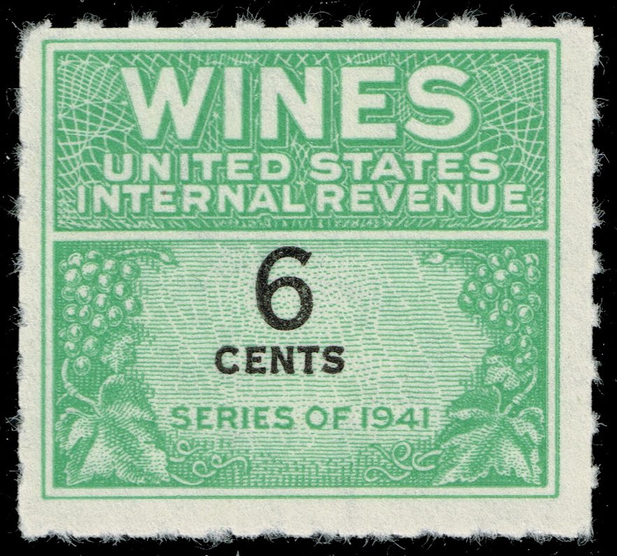 US #RE118 Wine Stamp; Unused NGAI