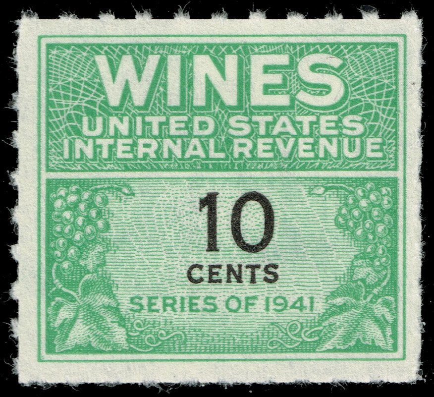US #RE123 Wine Stamp; Unused NGAI