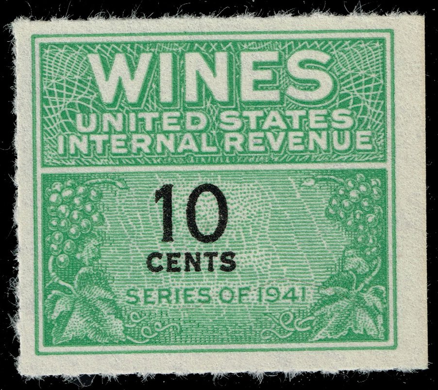 US #RE123 Wine Stamp; Unused NGAI