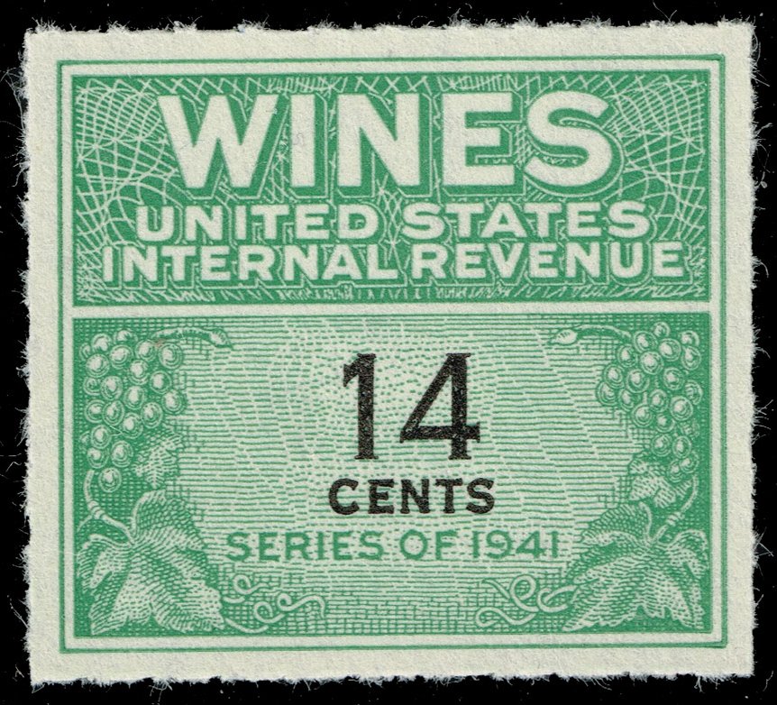 US #RE126 Wine Stamp; Unused NGAI