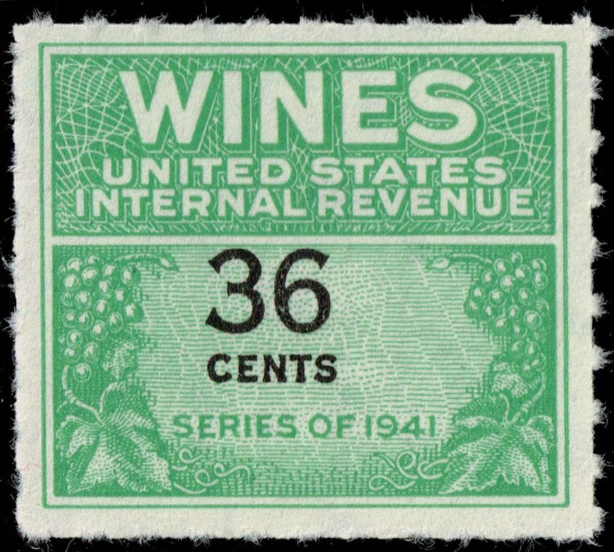 US #RE135 Wine Stamp; Unused NGAI