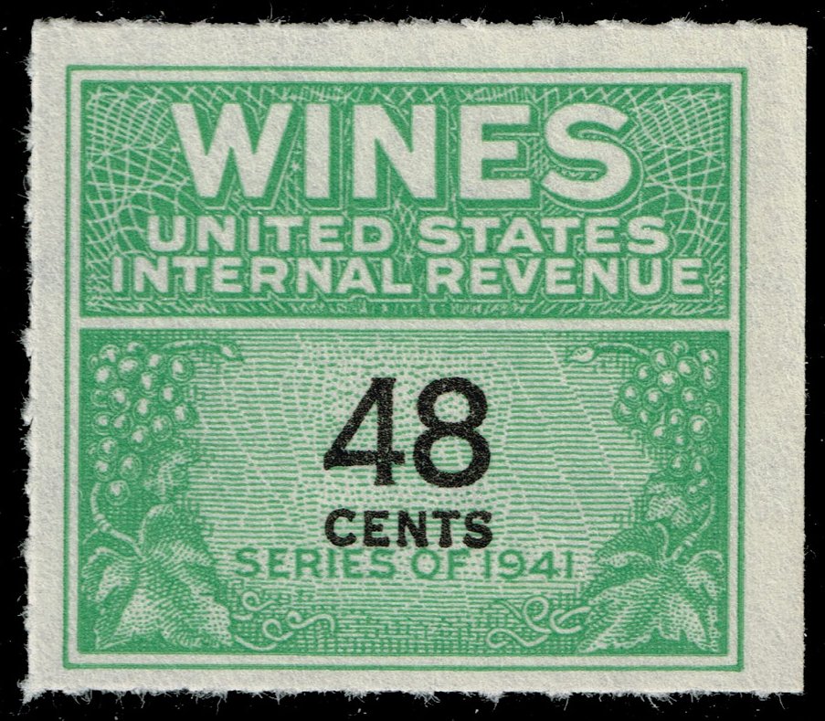 US #RE138 Wine Stamp; Unused NGAI