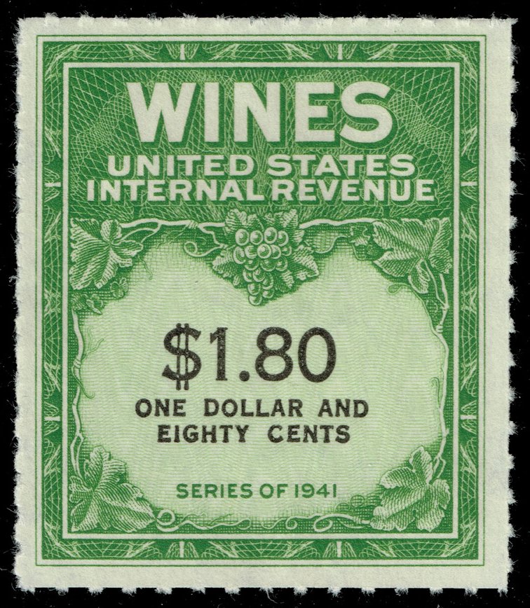 US #RE151 Wine Stamp; Unused NGAI